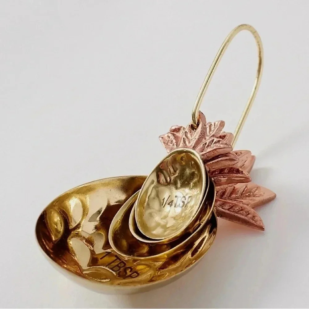 NWT Anthropologie Brass Pineapple Measuring Spoons